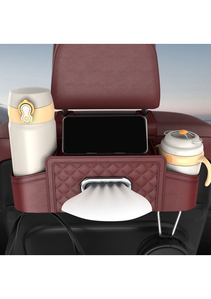 Araba Koltuğu Geri Depolama Kutusu Çok Fonksiyonlu Otomatik Doku Evrensel Arka Koltuk Su Kupası Tutucu Asma Organizatör Kahverengi (Yurt Dışından) fiyatları