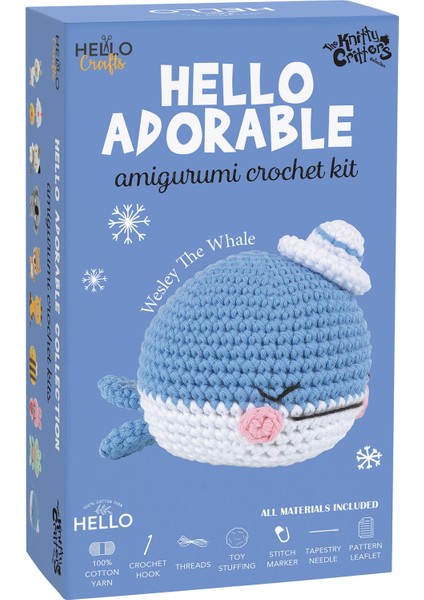 Sevimli Balina Amigurumi Yapım Kiti Türkçe - Hello Adorable Wesley The Whale