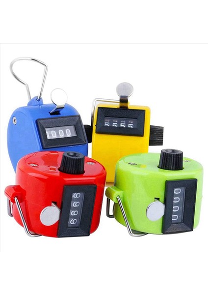 12PCS El Sayacı 4 Haneli Mekanik Palmiye Tıklayın Sayacı Renk Eli Tutkulma Metal Parmak Halkası (Yurt Dışından) fiyatları