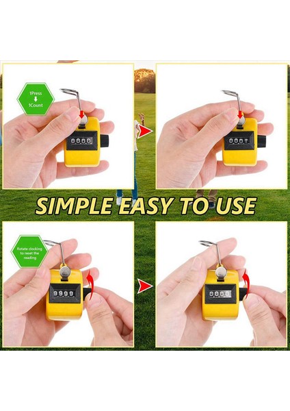 12PCS El Sayacı 4 Haneli Mekanik Palmiye Tıklayın Sayacı Renk Eli Tutkulma Metal Parmak Halkası (Yurt Dışından) fırsatları