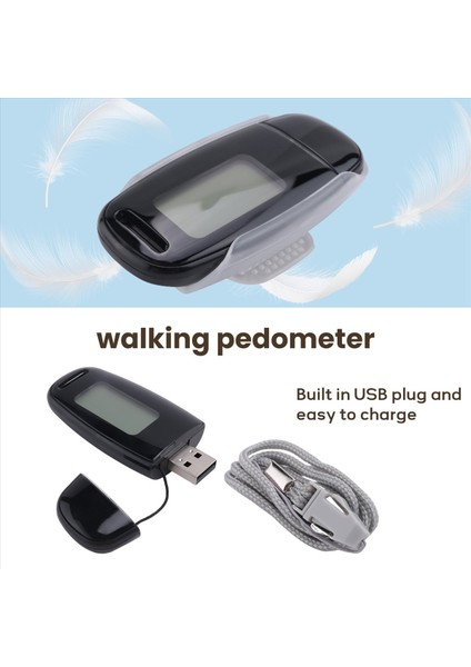Basit Adım Sayacı Şarj Edilebilir Pil ile Yürüme 3D Pedometre Doğru Fitness Izleyici Dijital Pedometre Siyah (Yurt Dışından) indirimleri