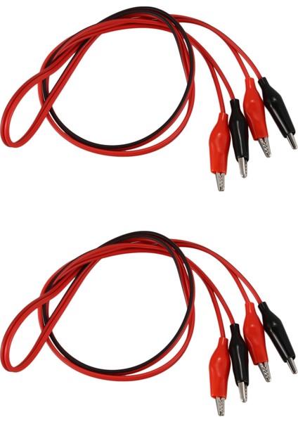 2x 1m Çift Uçlu Timsah Klipsleri Testi Kurşun Jumper Teli (Yurt Dışından)