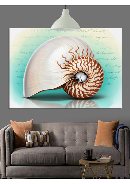 Deniz Kabuğu Figürü Dekoratif Kanvas - Mdf Ahşap Tablo