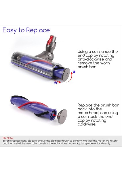 Dyson V7 V8 ile Uyumlu Silindir Fırça + Ön ve Son Hepa Filtre Kombinasyonu (Yurt Dışından) fiyatları