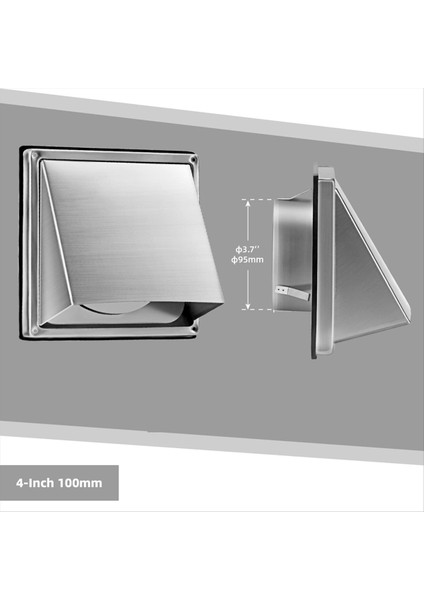 4 Inç Harici Havalandırma Duvar Havalandırması Dış Mekan Yastıklı Geri Dönüşsüz Kapak (Yurt Dışından) fiyatları