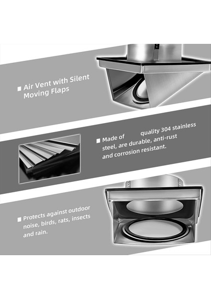 4 Inç Harici Havalandırma Duvar Havalandırması Dış Mekan Yastıklı Geri Dönüşsüz Kapak (Yurt Dışından) modelleri