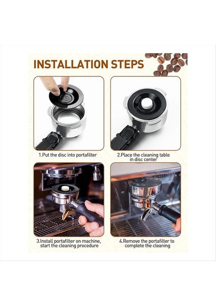 2 Adet Espresso Temizleme Diski, 54 mm Silikon Geri Yıkama Diski (Yurt Dışından) fırsatları