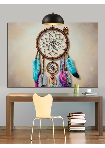 Rüyakapanı Tüy Figürü Mandala Dekoratif Kanvas - Mdf Ahşap Tablo fırsatları