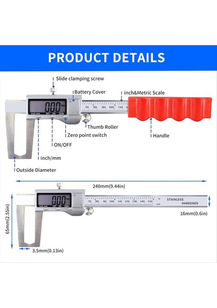Disk Fren Rotor Mikrometresi Disk Fren-6 INÇ/150MM Için Dijital Kaliper Ölçüm Aracı Fren Ölçüm Aracı Wtıh Kaliper (Yurt Dışından) fiyatları