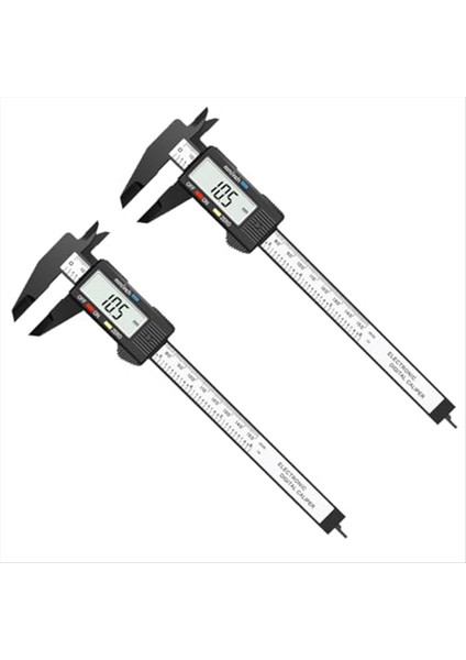 2 Paket Dijital Kaliper 0-6 Inç Dijital Kaliperler Büyük LCD Ekranlı Otomatik Kapatma Işlevi (Yurt Dışından)