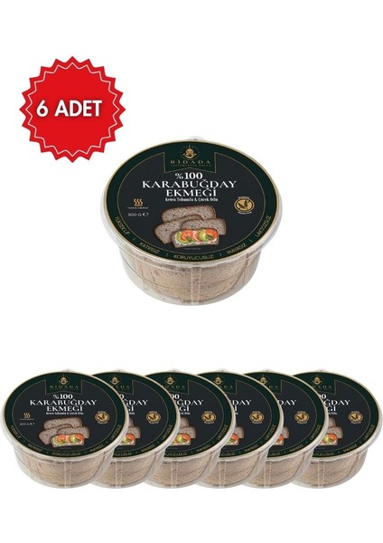 Glütensiz Karabuğday Ekmeği 6'lı Set 6X500G - Doğal Katkısız Sağlıklı Ekmek Paketi