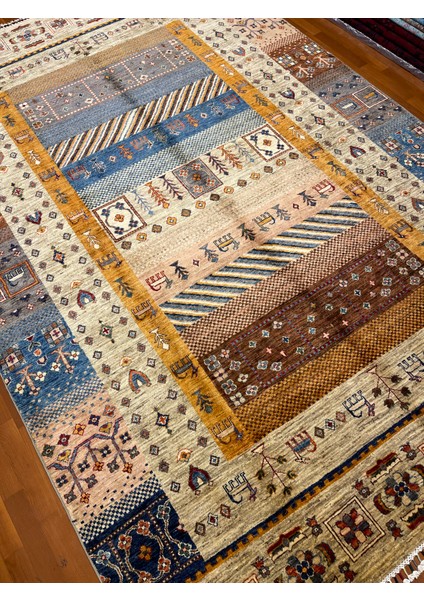 El Dokuma Afgan Halı Gebbeh Desenli Bej Renk 6 Metre Kare fiyatları