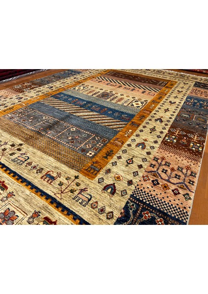 El Dokuma Afgan Halı Gebbeh Desenli Bej Renk 6 Metre Kare modelleri