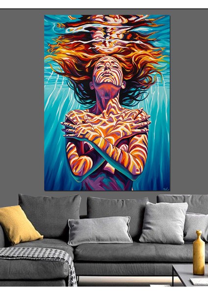 Havuzsa Kızıl Saçlı Kadın Dekoratif Kanvas - Mdf Ahşap Tablo fırsatları