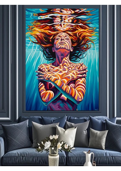 Havuzsa Kızıl Saçlı Kadın Dekoratif Kanvas - Mdf Ahşap Tablo indirimleri