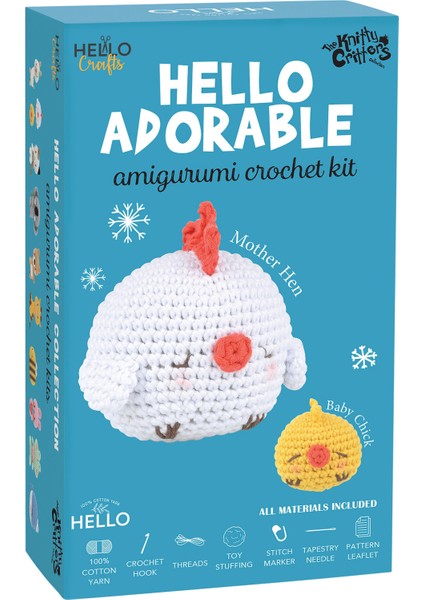 Sevimli Tavuk Amigurumi Yapım Kiti Türkçe - Hello Adorable Mother Hen