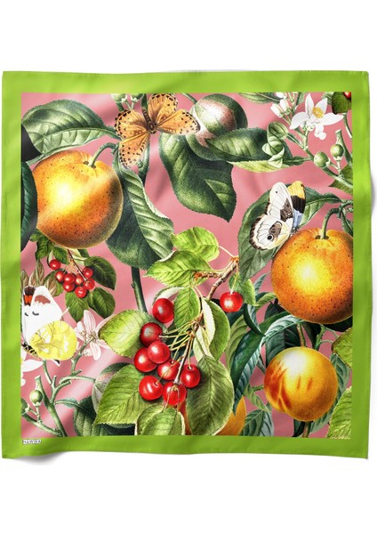 Tropik Meyve Desenli Bandana Fular