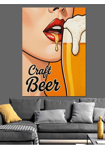 Zanaat Bira Afişi Köpük Dekoratif Kanvas - Mdf Ahşap Tablo fiyatları