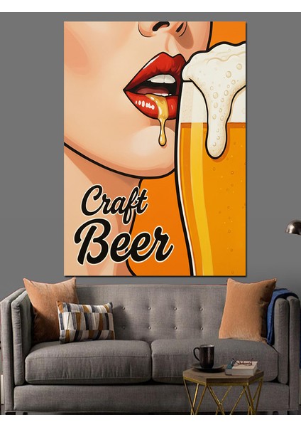 Zanaat Bira Afişi Köpük Dekoratif Kanvas - Mdf Ahşap Tablo modelleri