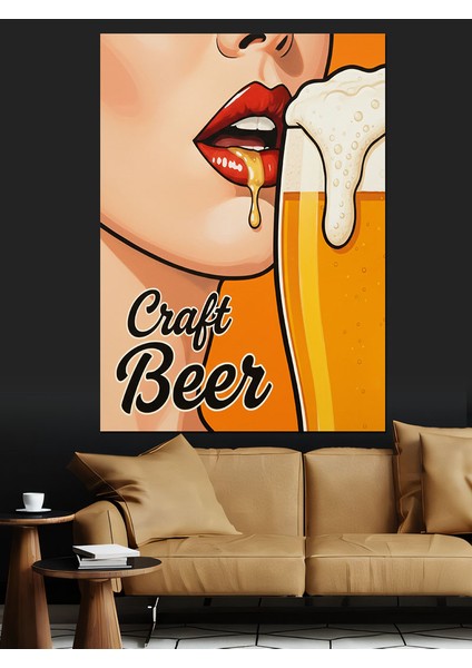 Zanaat Bira Afişi Köpük Dekoratif Kanvas - Mdf Ahşap Tablo indirimleri