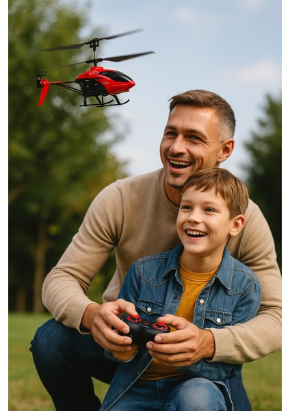 Işıklı Usb Şarjlı Otomatik Kalkışlı Havada Sabitlenebilen Uzaktan Kumandalı Helikopter