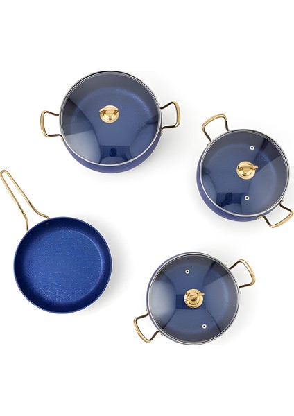 7 Parça Atlas Granit Tencere ve Tava Seti – 20 cm 2.5l, 24 cm 4.5l, 26 cm Basık 3l, 26 cm Tava modelleri