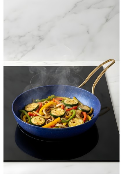 7 Parça Atlas Granit Tencere ve Tava Seti – 20 cm 2.5l, 24 cm 4.5l, 26 cm Basık 3l, 26 cm Tava