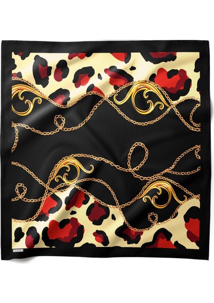 Zincirli Safari Desenli Bandana Fular