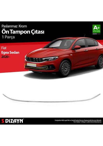 Fiat Egea Sedan Krom Ön Tampon Çıtası 2020 Üzeri indirimleri