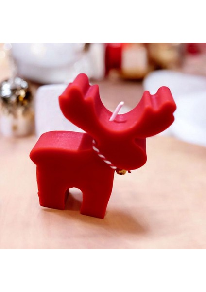 Yılbaşı Kırmızı Geyik Mum