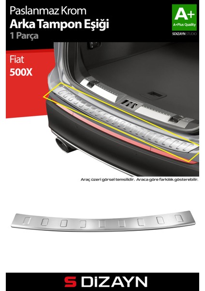 Fiat 500X Krom Arka Tampon Eşiği 2015 Üzeri modelleri