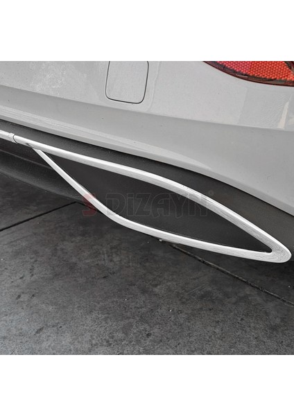 VW Polo 6 HB Makyajlı Krom Egzoz Çıkışı Difüzör 3 Prç. 2021 Üzeri