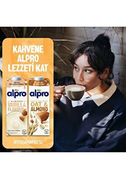 Yulaf & Badem İçeceği 4x1 Lt Doğal Laktozsuz Vegan Ürün Akdeniz Bademleri ile Zenginleştirilmiş