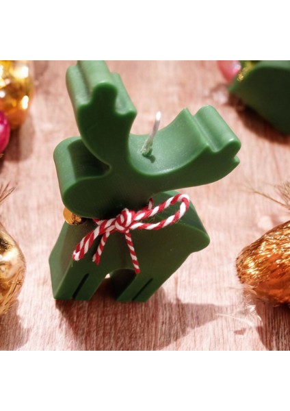 Yılbaşı Yeşil Geyik Mum modelleri