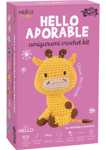 Sevimli Yavru Zürafa Amigurumi Yapım Kiti - Hello Adorable Gracie The Giraffe