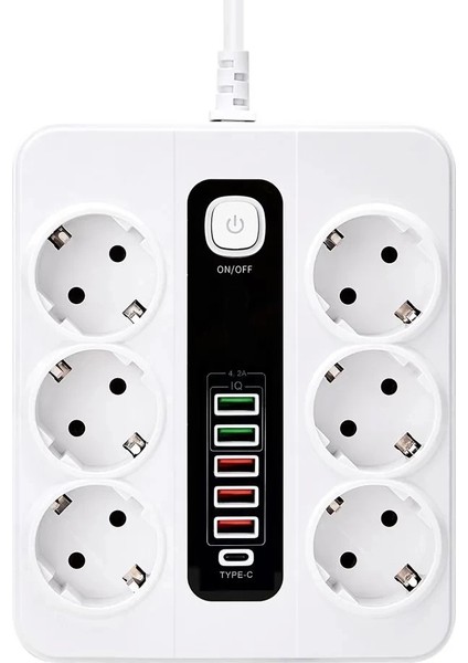 HP-H04 3000W 10AMPER 6’lı 2metre Uzatma Kablolu Çoklu Termal Akım Priz modelleri