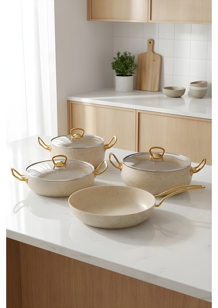 7 Parça Leon Granit Tencere ve Tava Seti – 20 cm 2.5l, 24 cm 4.5l, 26 cm Basık 3l, 26 cm Tava fiyatları