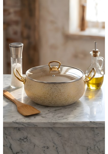 7 Parça Leon Granit Tencere ve Tava Seti – 20 cm 2.5l, 24 cm 4.5l, 26 cm Basık 3l, 26 cm Tava indirimleri