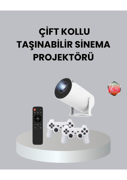 4K Wi-Fi 6 Projeksiyon Cihazı – 10.000+ Oyun Desteği, Bağlantı ve Çoklu Giriş Portları