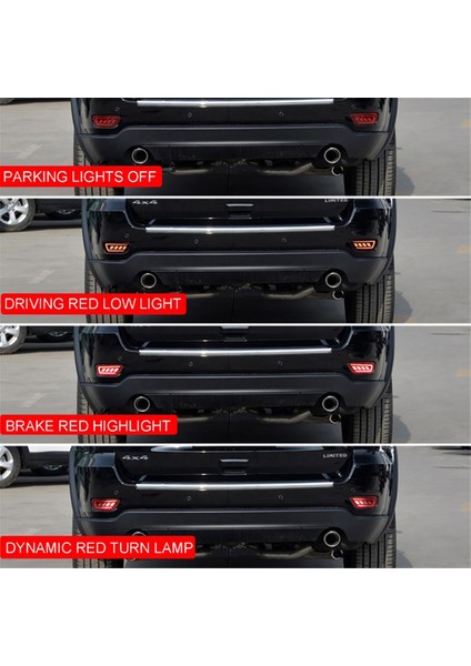 Jeep Grand Cherokee Için LED Kuyruk Işığı 2011-2022 Arka Tampon Reflektörleri Durdur Fren Dönüşü Sinyali Işık Jeep Pusula Siyah (Yurt Dışından) indirimleri