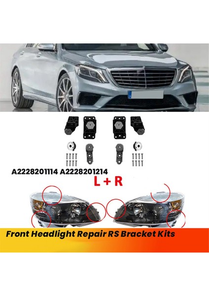 Araba Ön Far Rs Braket Onarım Montaj Kitleri Mercedes-Benz S Sınıfı W222 2014-2021 W217 A2228201214 Sağ (Yurt Dışından) modelleri