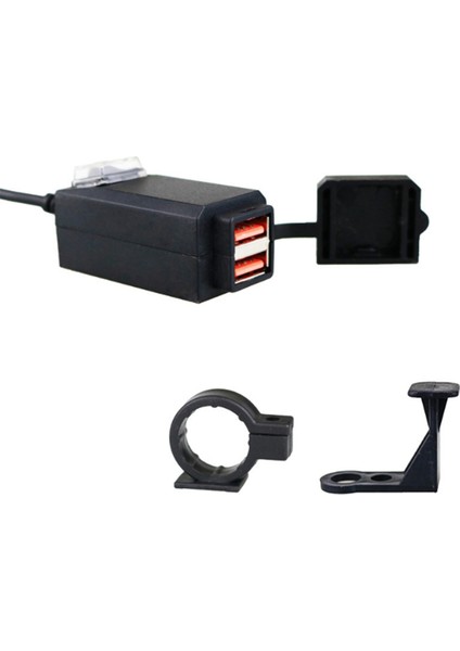 Motosiklet Gideri Qc 3.0 Çift USB 9V-12V Şarj Cihazı Motosiklet Su Geçirmez Şarj Cihazı Adaptör Soketi (Yurt Dışından)
