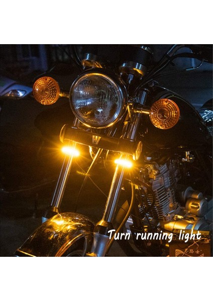 2pc Esnek Switchback Çift Renkli Motosiklet LED Çatal Turn Sinyal Göz Kırpanlar Drl Gündüz Çalışan Işık Su Geçirmez (Yurt Dışından) fırsatları
