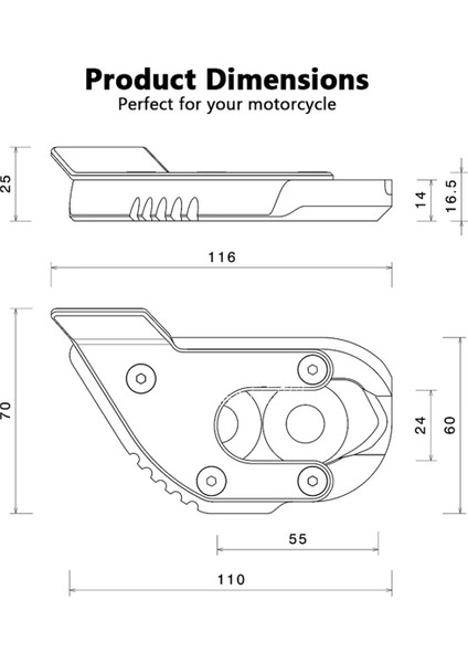 Motosiklet Kickstand Extender Foot Side Stand Base Uzatma Bmw R1300GS R1300GS R 1300 Gs Macera 2023 2024 Gümüş (Yurt Dışından) modelleri