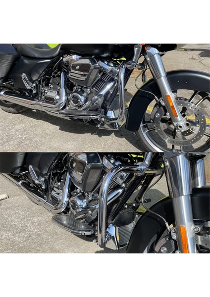 Harley Touring Road King Street Glide Freewheeler Flhxs Fltrx Flhr 2017-2022 Gümüş Için Motosiklet Yağı Soğutucu Kapağı (Yurt Dışından) modelleri