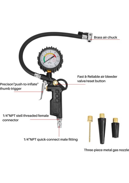 Araç Lastiği Basınç Göstergesi 220 Psı Lastik Şişiricisi Basınç Göstergesi Hava Kompresörü Arabalar Motosiklet Bisikletleri (Yurt Dışından) indirimleri