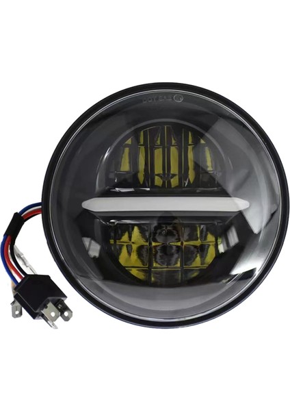 Retro Motorcycle 5.75 Inç LED Far Far Için Harley Far Gündüz Dönüş Sinyali Modifikasyonu Açık Siyah (Yurt Dışından)