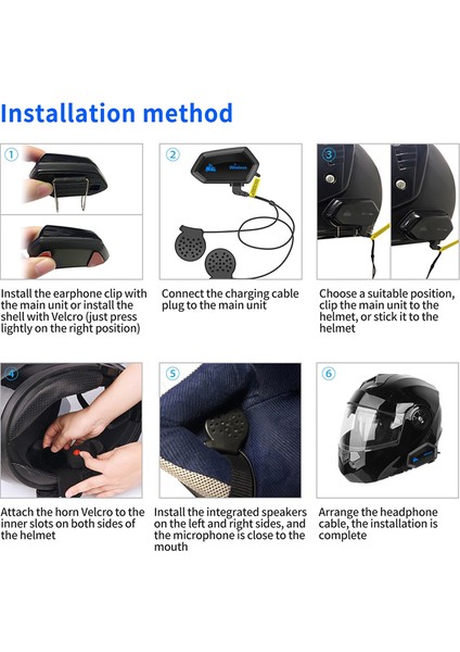 M01 Motosiklet Kablosuz Kulaklık Bluetooth Uyumlu 5.0 Kask Eller Serbest Telefon Çağrı Kiti Stereo Bt Kulaklık (Yurt Dışından)