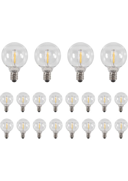 20 Pcs G40 LED Yedek Ampul E12 Vida Taban Yüzüne Döndürülmemiş LED Globe Ampuller Güneş Dize Işıkları Sıcak (Yurt Dışından)