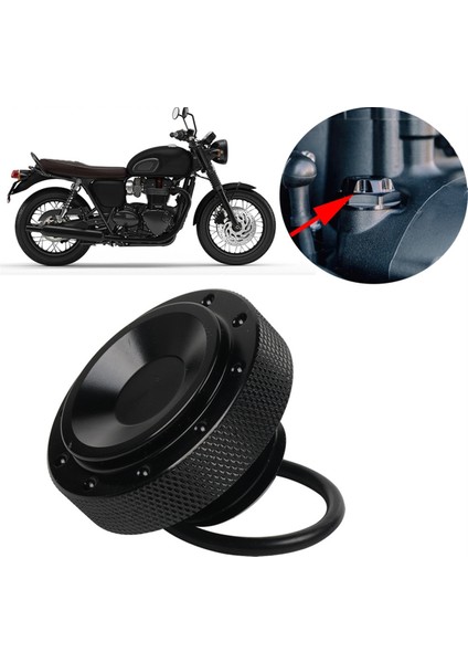 Motosiklet Motor Yağı Dolgu Kapağı Tapası Kapak Vidalı Tank Cıvatası Somunu Zafer Bonneville T100 T120 (Siyah) (Yurt Dışından) indirimleri